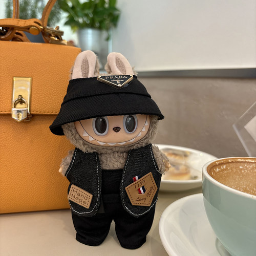 原创！拉布布一二三代通用娃衣labubu牛仔很忙工装P家潮流酷套装