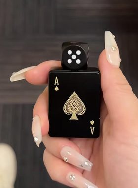 个性创意便携旋转骰子黑桃A防风绿焰打火机炫酷送男友礼物新款潮