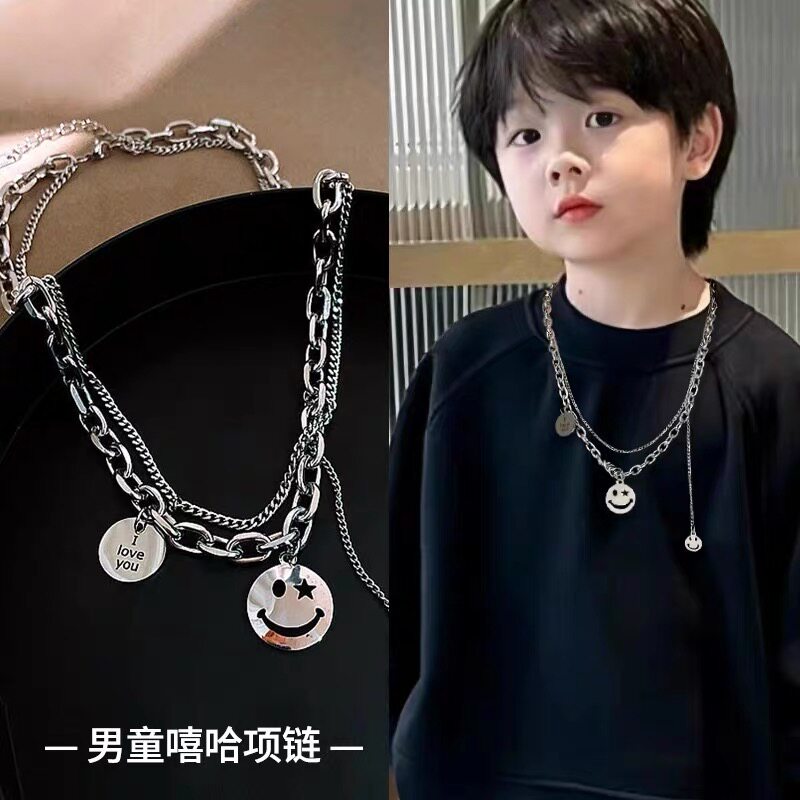 儿童项链男孩美式hiphop装饰高级感男童个性穿搭女童嘻哈街舞配饰图片