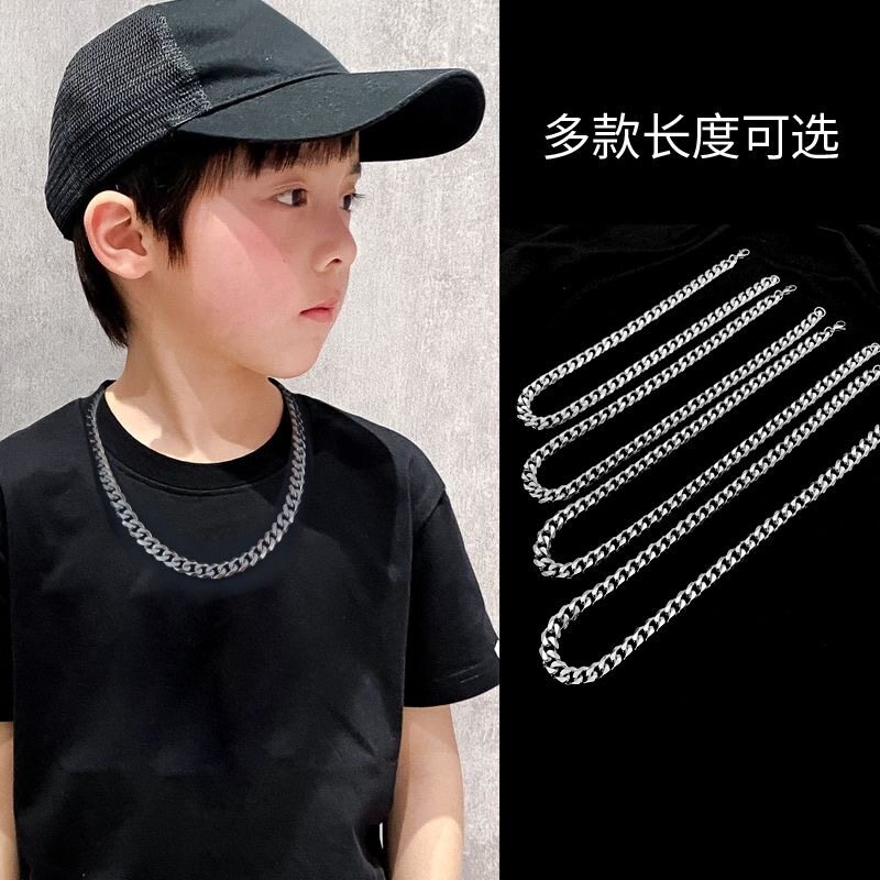 男童街舞潮酷儿童古巴项链高级感男孩hiphop装饰嘻哈时尚穿搭配饰图片