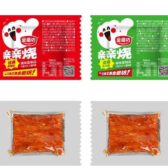 新货金磨坊亲亲烧亲嘴辣条小零食休闲麻辣豆干儿时小吃香辣烧大刀