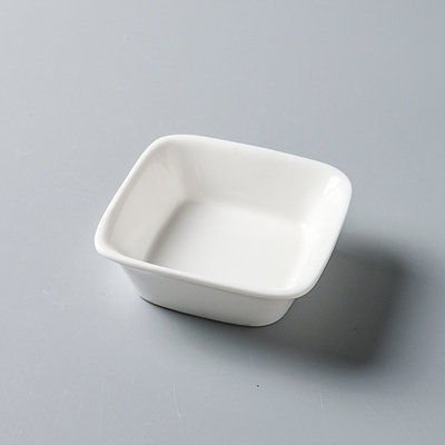 陶瓷纯白方形碟创意日料酱料碟子小菜碟小吃点心调味碟子酒店餐具