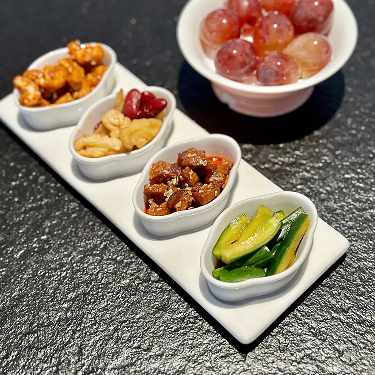 酒店陶瓷中式会所四味拼碟开胃前菜小吃碟位上菜一人一份碟子餐厅