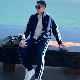 男士休闲套装2025年秋季新款帅气韩版时尚修身百搭潮流舒适简约