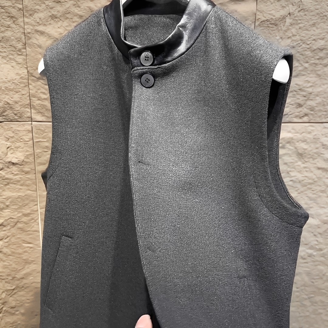 2026年春季新款男士羊毛混纺立领马甲时尚潮流个性百搭轻奢欧货,男装,常规马甲,淘宝优惠券,粉丝福利购,淘宝优惠卷