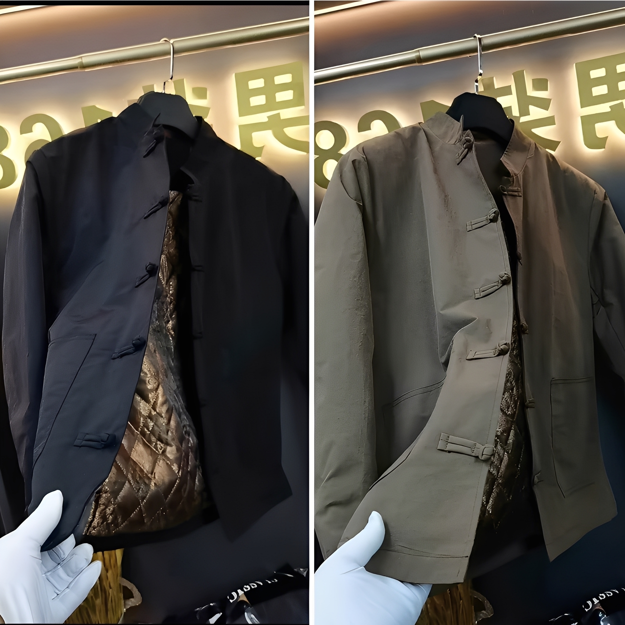 2025年秋冬男士时尚唐装薄棉外套