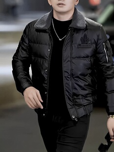 羽绒服男2025冬季款时尚男士冬季百搭高级感潮流翻领加厚羽绒服酷