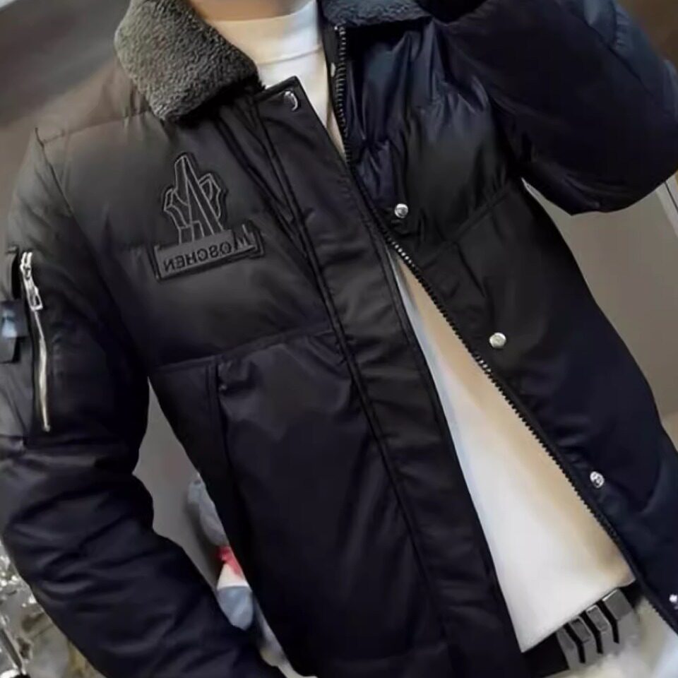 羽绒服男2023冬季新亮面翻领加厚