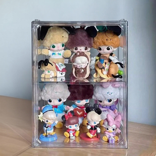 dimoo迪士尼搪胶展示盒娃娃公仔手办柜泡泡玛特透明wakuku收纳架