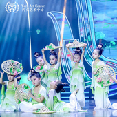 俏江南舞蹈演出服装 古典舞可采莲表演服中国风练习裙斗笠道具剧目