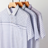 冰丝爷爷装 爸爸夏装 上衣服 宽松中年人男士 夏季 短袖 t恤中老年薄款