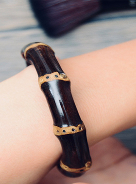 11竹制品西藏鸡血藤手镯情侣