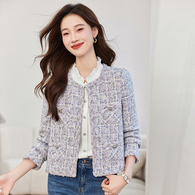 编织粗花呢小香风短外套女显瘦减龄