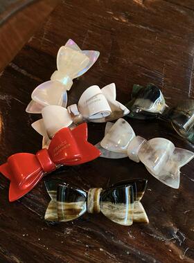 短发尴尬期鸭嘴夹 双层立体蝴蝶结发夹边夹侧边france气质刘海夹