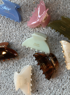 温柔果冻感发抓 ins醋酸中号抓夹 france奶油半抓发夹鲨鱼夹多色