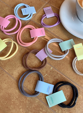 彩色奶油色系基础皮筋 新款螺纹日常通勤马尾发绳头绳发圈2个装