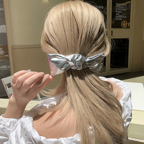 荔枝纹银色系头饰ins甜酷少女