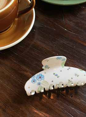 清新蓝色鸢尾  独特漂亮头发抓夹大号发量大高品质醋酸鲨鱼夹发饰