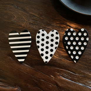 好洋气 小众爱心夹子头饰发夹边夹侧边心形鸭嘴夹发饰 波点条纹