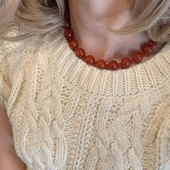 宝扣锁骨链 高级感轻奢小众安哥拉红元 新中式 红玛瑙大小珠项链女款