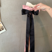 Jennie同款 法式 慵懒飘带头饰 超大蝴蝶结发夹女后脑勺顶夹弹簧夹