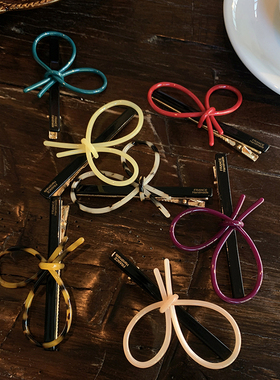 线条蝴蝶结鸭嘴夹 ins新款高质量醋酸发夹一字夹前额刘海夹发饰