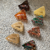 三角夹迷你 france可爱刘海夹 ins随机复古花纹发夹八字抓夹小号