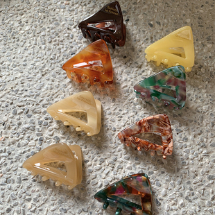 三角夹迷你 france可爱刘海夹 ins随机复古花纹发夹八字抓夹小号