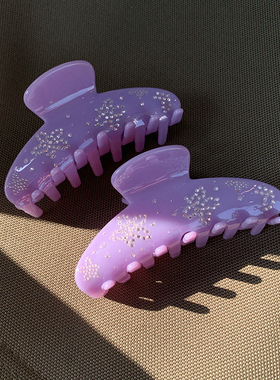 特别的紫色 轻奢镶钻盘发鲨鱼超级好看的抓夹饱满后脑勺简约气质