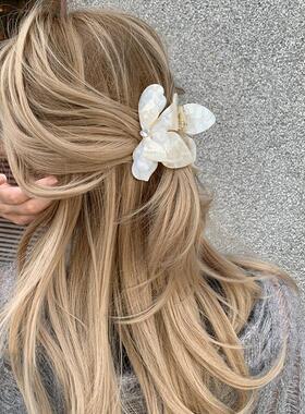 超好看的立体三角梅抓夹大号发量大 新色法式轻奢盘发鲨鱼夹精致