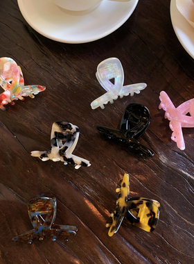 小巧好用 交叉小号半扎发抓夹女发量少简约发抓鲨鱼夹高品质醋酸