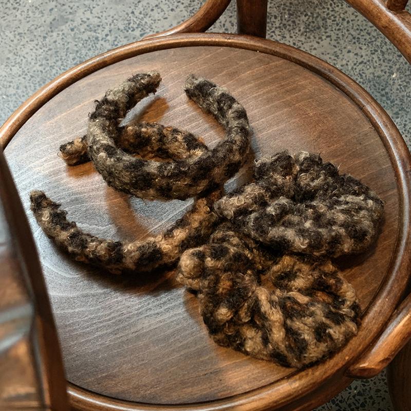 秋冬毛绒大肠发圈复古豹纹