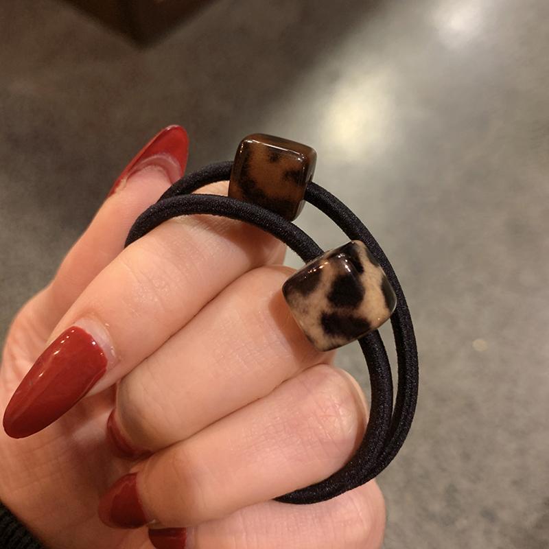 经典豹纹小方块发圈皮筋