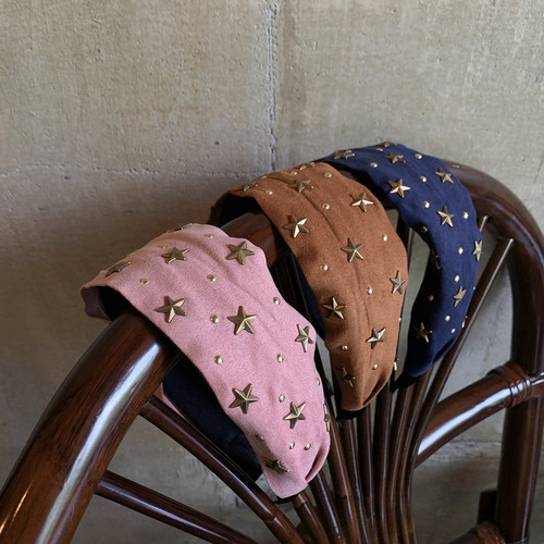 日常外戴星星宽边布艺发箍