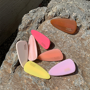 奶油色系鸭嘴夹 侧边边夹碎发夹子头饰 纯色醋酸发夹八字刘海夹