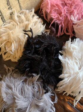 高颜值鸵鸟毛超仙发圈女高级感洋气时尚马尾丸子头发饰拍照氛围感