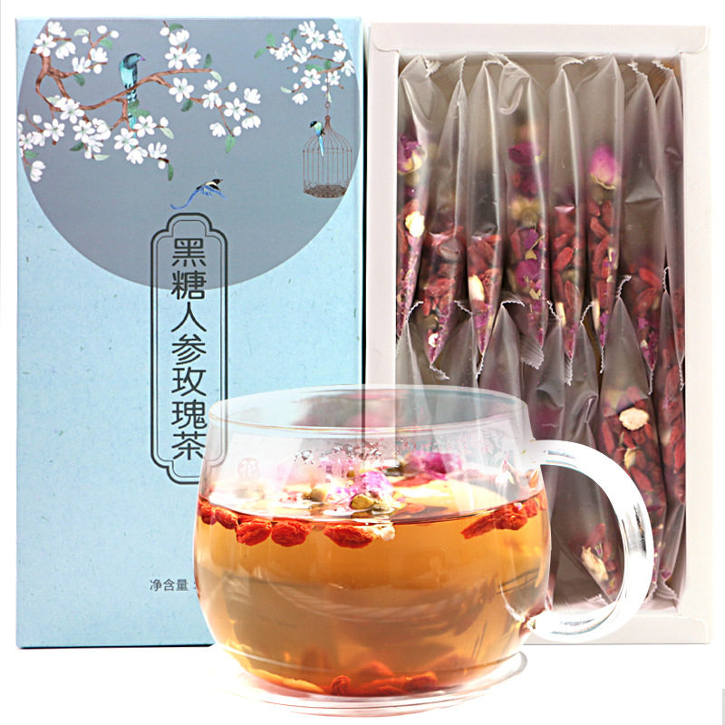 花伶花茶 玫瑰枸杞人参黑糖五宝茶 养生女人组合茶 花草茶OEM