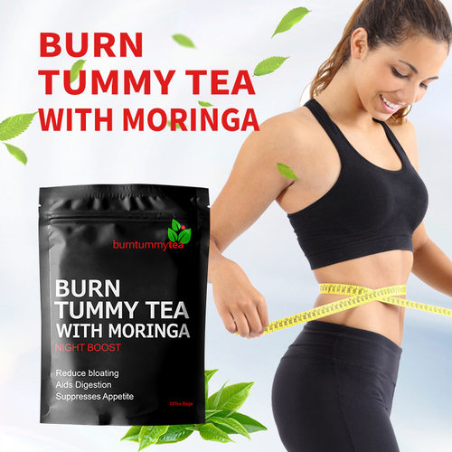 外贸现货Flat tummy tea with Moringa电商非洲辣木平肚茶