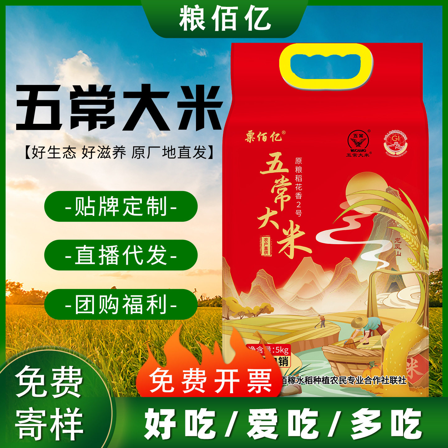 五常大米批发东北当季新米香米长粒5斤大米礼盒装送礼五常稻花香