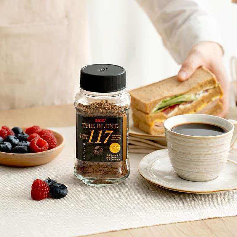 日本进口ucc117黑咖啡悠诗诗冻干咖啡粉速溶美式UCC114瓶装70g