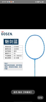 GOSEN波浪拍高神羽毛球拍