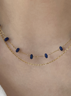 Aaim 复古青金石满天星项链女小众设计感高级轻奢气质锁骨链颈链