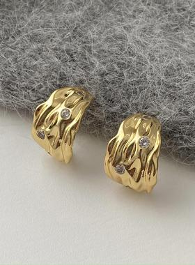 Aaim 不规则几何c形耳圈小众设计高级感亮面温柔气质耳圈