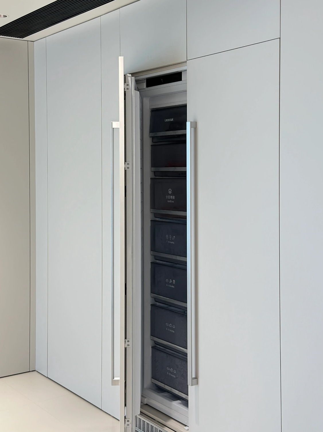 博西BSH全实心高品质大拉手银色枪灰拉篮柜门板嵌入式冰箱门把手