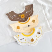 ins韩版 口水巾纯棉防水婴儿围嘴360度旋转可爱超萌男女宝宝口水兜