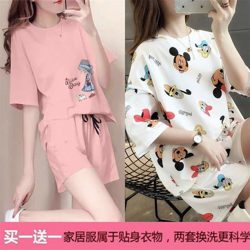 欧洲站新款时尚短袖短裤跑步服两件套网红休闲运动套装女