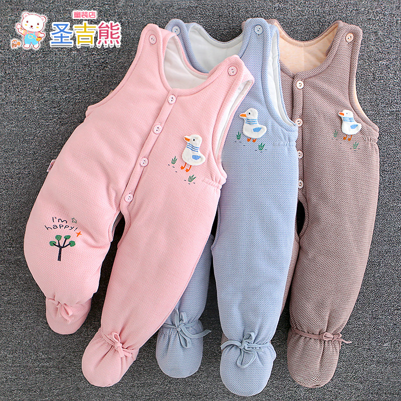 新生儿背带裤婴儿厚棉裤秋冬装夹棉保暖男女宝宝背带裤婴儿裤子,童装/婴儿装/亲子装,裤子,淘宝优惠券,粉丝福利购,淘宝优惠卷