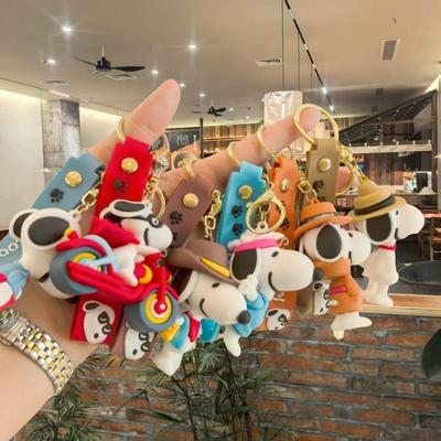 卡通小狗史努比PVC软胶钥匙扣公仔配件DIY材料包包钥匙链手机挂件