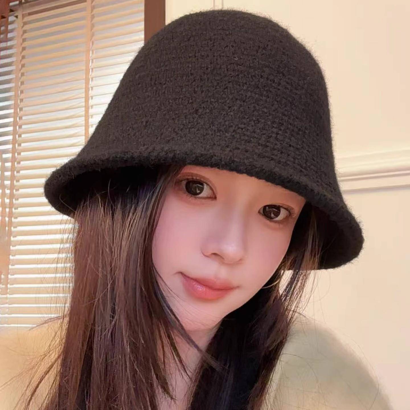 渔夫帽子女款2025新款秋冬季大头围显脸小保暖毛绒水桶帽百搭盆帽