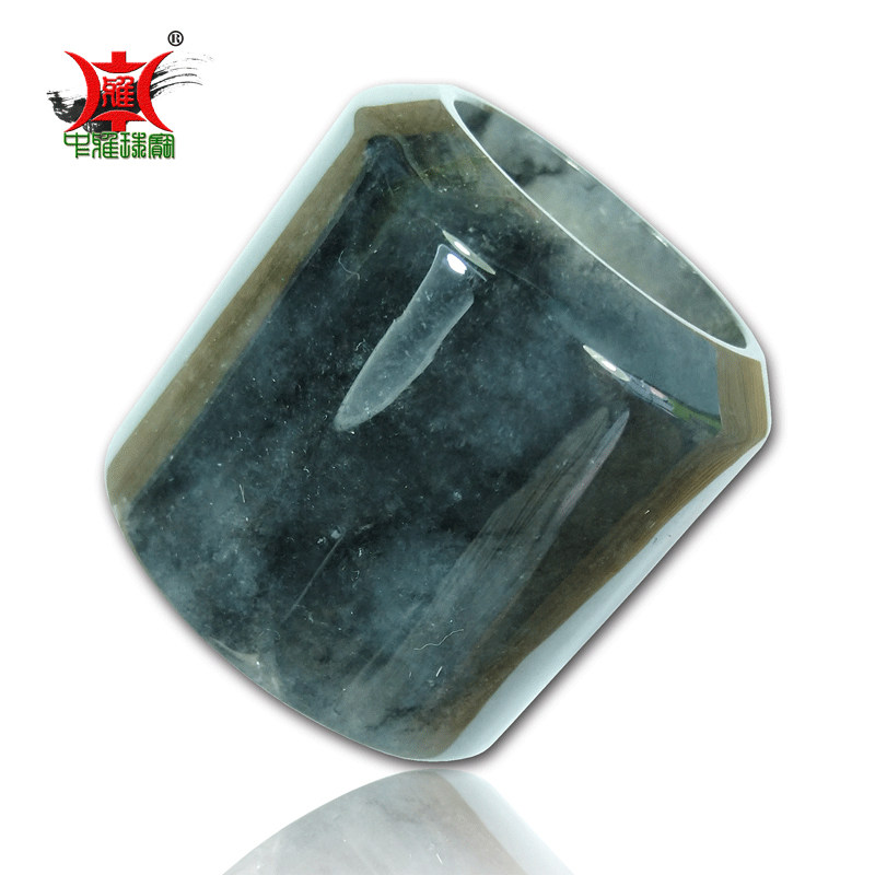 翡翠乌鸡种把件礼品天然玉石